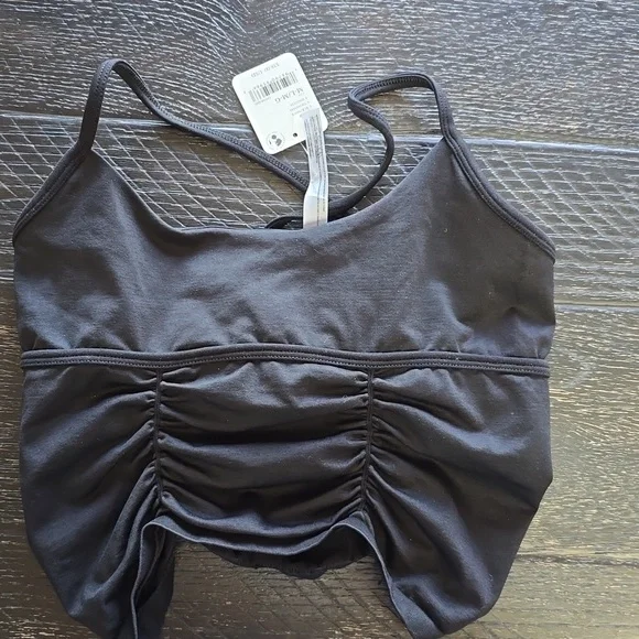 FREE PEOPLE MOVEMENT On The Rise Ruched Cami / Black - Picture 3 of 4